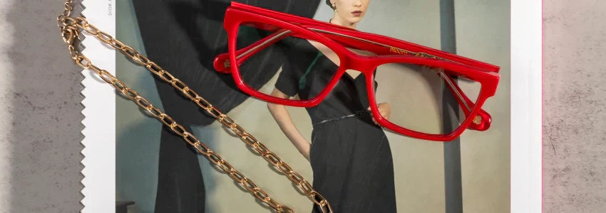 Mixing and matching eyeglasses with jewelry